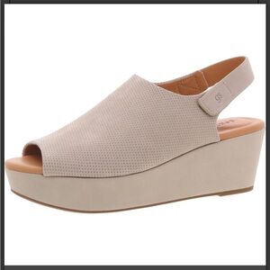 Gentle Soul “Nyssina” Leather Wedge Sandals with Slingback